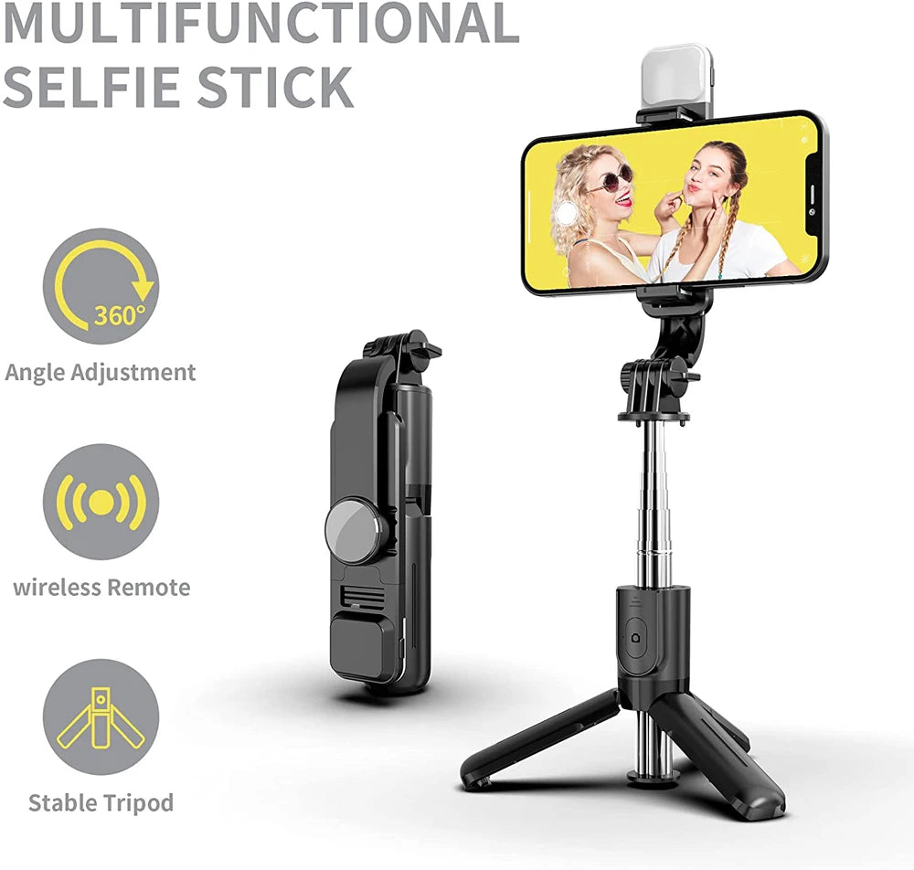 Portable Tripod Selfie Stick with LED Light